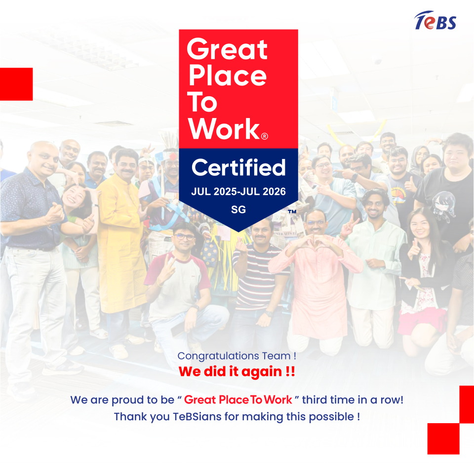 #TeBS has earned the #GreatPlaceToWork certification for the third year in a row, reaffirming our commitment to trust, collaboration, and an empowering culture. Know more: totalebizsolutions.com/news-events/te…

 #WorkplaceExcellence #PeopleFirst #CultureOfExcellence