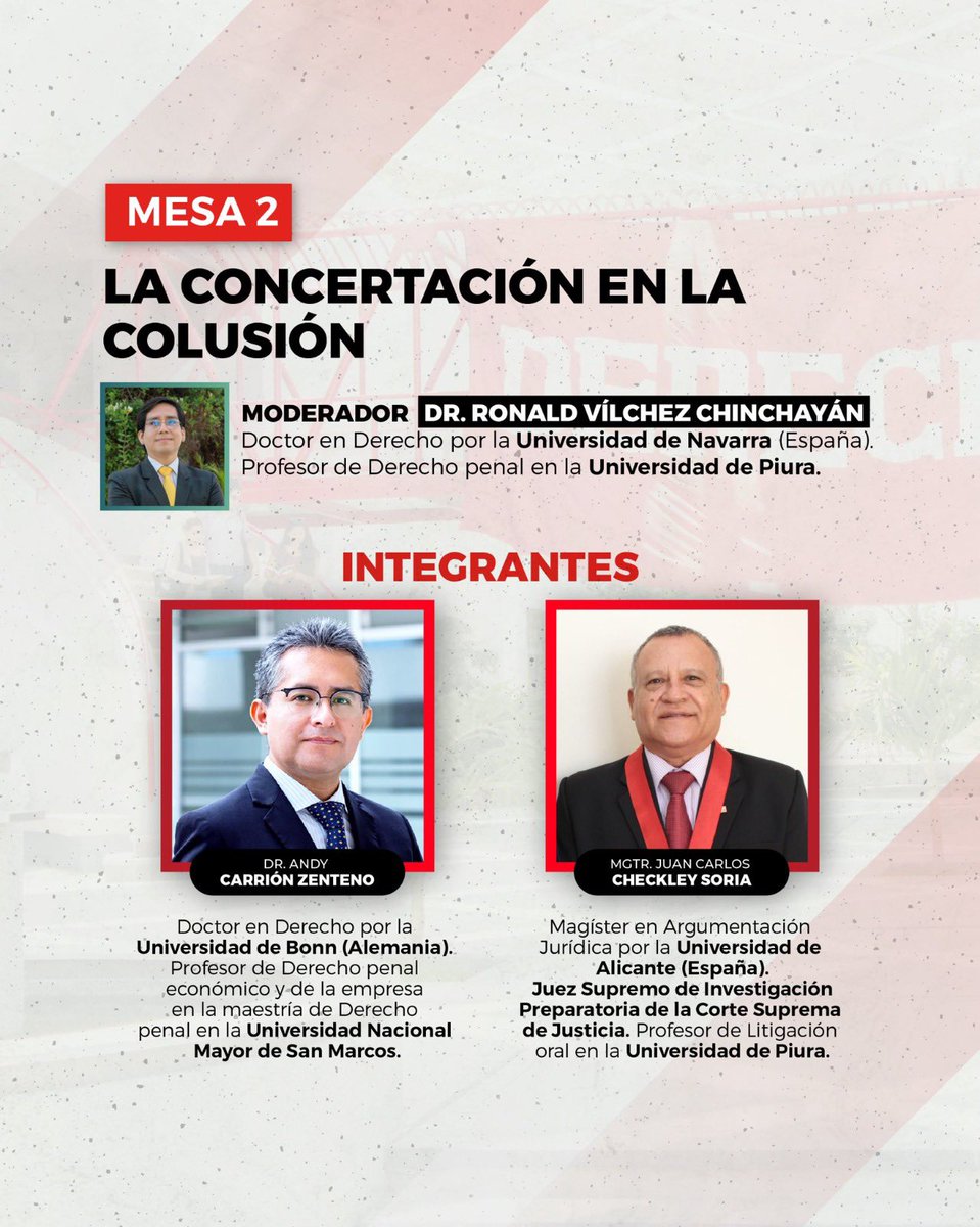 Agradecido con la Universidad Piura por la invitación como expositor en uno de los eventos penales más importantes del año: la X Convención de Derecho Público y V Convención de Derecho Privado: