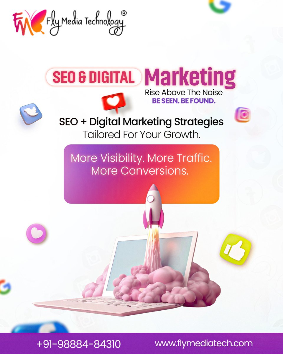 flymediatech1's tweet image. Stop blending into the crowd — shine online with Flymedia Technology! As the best digital marketing company in India, we help businesses boost visibility, attract the right audience, and achieve measurable growth.

☎+91-98884-84310
🌐 flymediatech.com

#flymediatechnology