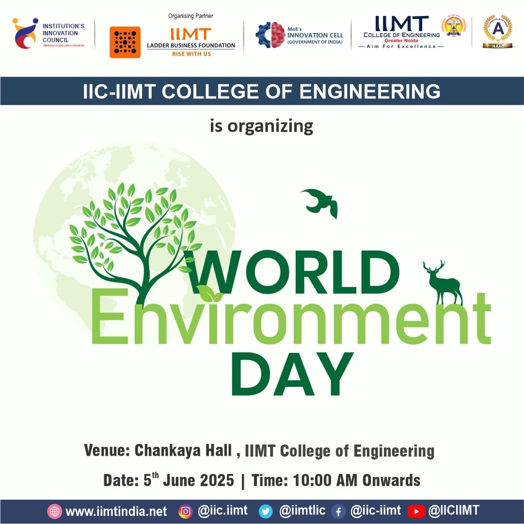 IimtIic's tweet image. At IIMT College of Engineering, we believe every small step toward sustainability creates a big impact on our planet’s future. 📷 This World Environment Day, we’re coming together to raise awareness, inspire action, and take meaningful steps to protect our environment.