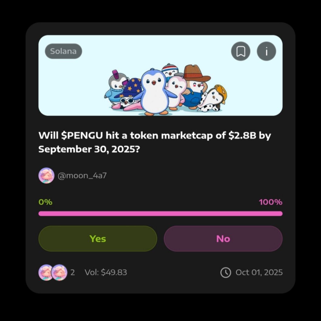 Penguin domination before October?

Cast your predictions.
mooni.gg/game?type=mark…