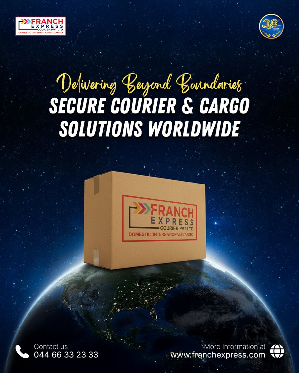 ExpressFranch's tweet image. From local deliveries to international cargo, Franch Express ensures secure and reliable courier solutions worldwide. 🌍📦

✅ Safe &amp;amp; Secure
✅ Domestic &amp;amp; International
✅ Trusted for 38+ years

Ship with confidence. Ship with us.

#FranchExpress #CourierServices #CargoSolutions