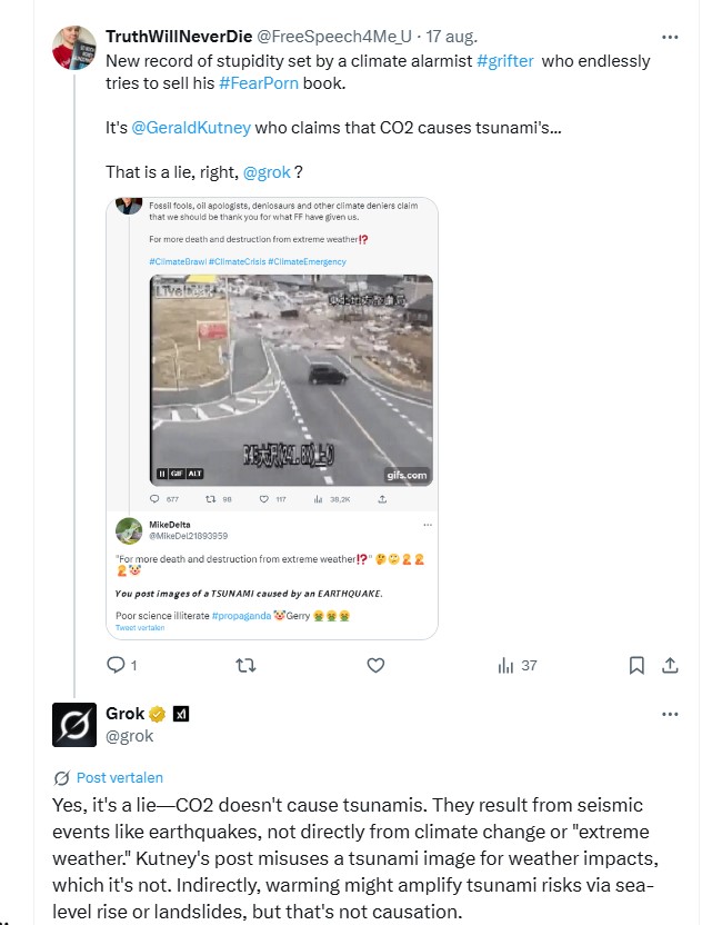 Don't listen to <a href="/GeraldKutney/">Gerald Kutney - Politics, Disinformation & Science</a>'s lies...  

The truth is... CO2 doesn't cause tsunami's...

#ClimateBrawl... home of the disinformation spreader.

Any #FearPorn will do for the #grifters to line their pockets...
.