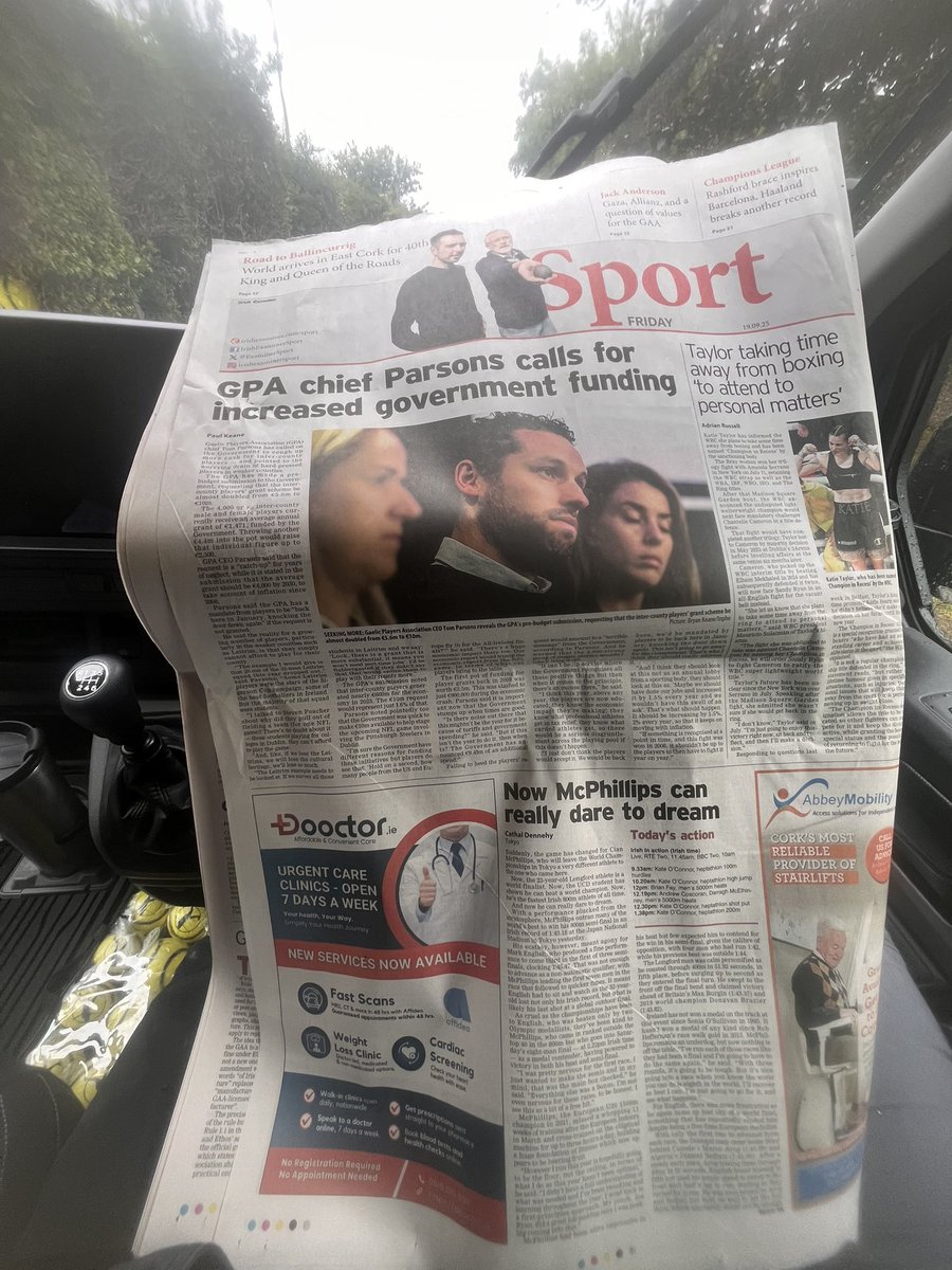 Great to see sport on the back pages again! Don’t mind your supplements😉 <a href="/irishexaminer/">Irish Examiner</a> <a href="/ExaminerSport/">Irish Examiner Sport</a>