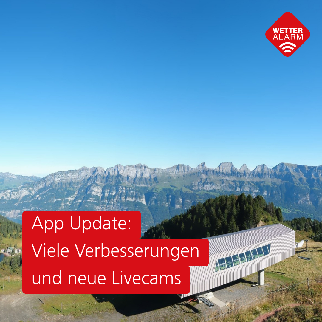 wetteralarm's tweet image. ⚠️ App Update verfügbar! 🤩

🆕 Android: Massiv verkürzte Ladezeiten
🆕 iOS: Anpassungen für Liquid Glass
🆕 Apple Watch: Ladeoptimierungen
🆕 Vier Livecams (Bild: Flumserberg Stelli)

Zum Changelog:
▶️ wetteralarm.ch/changelog.html

App herunterladen:
▶️ wetteralarm.ch/herunterladen