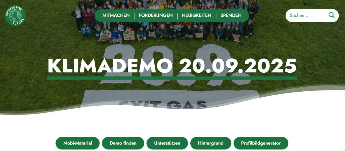 Kl_Stone's tweet image. Von #Aachen bis #Zwickau....

in 79 Städten veranstaltet #FridaysForFuture morgen (20.09.) zusammen mit zahlreichen anderen Gruppen Demos für eine wirksame #Klimapolitik und gegen das von #Merz &amp;amp; #Reiche geplante Bremsen beim #Kilmaschutz...

1/3
fridaysforfuture.de/klimastreik/#k…