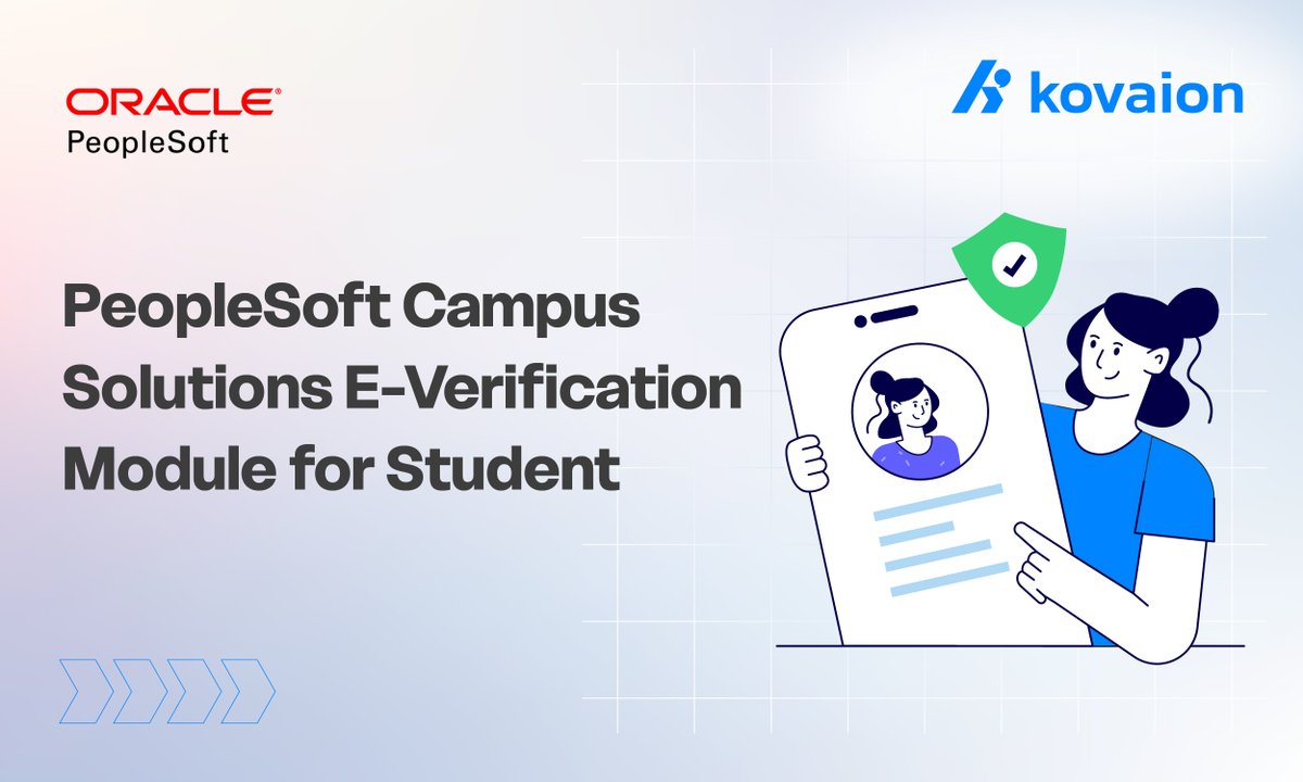 kovaion's tweet image. #peoplesoftcampussolutions Solutions E-Verification Module for Student Background Check | Blog

To know more,
Visit: kovaion.com/blog/peoplesof…

#Kovaion #OraclePeopleSoft #EdTechSolutions #StudentVerification #BackgroundCheck #HigherEducation #CampusSolutions #RecruitmentSolutions