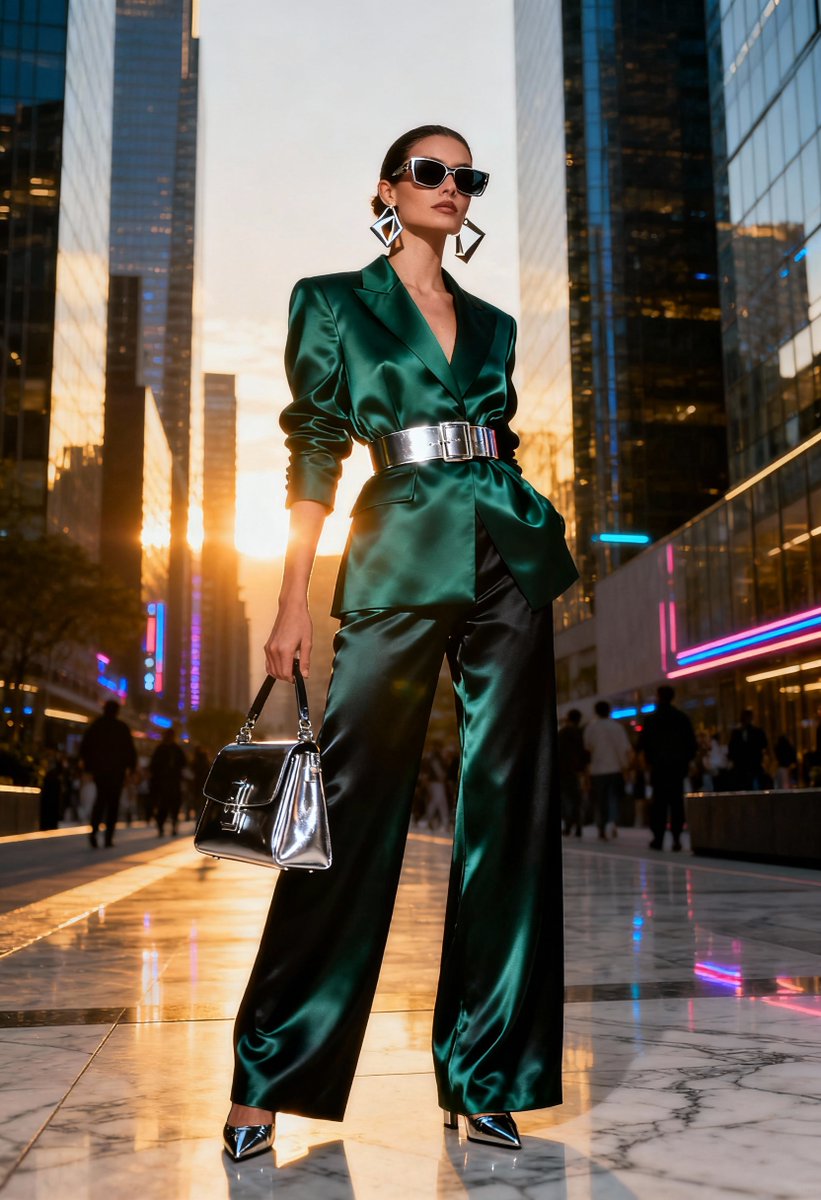 PromptSin's tweet image. Own the city streets with bold style! 💃✨ Shop your power look now! #FashionForward #UrbanChic