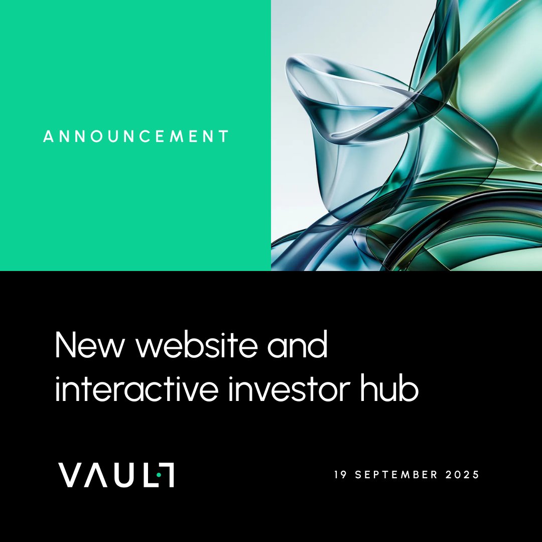 Vault launches its new website &amp; Interactive Investor Hub - bringing announcements, reports &amp; insights together in one place.
Shareholders can now engage directly with the Vault team.
👉 investors.vaultplc.com/s/684d77

#vult