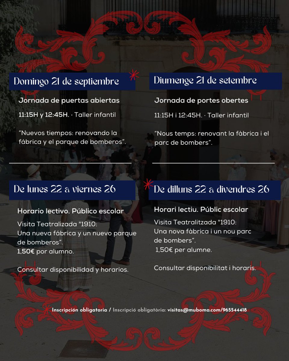 MUBOMA's tweet photo. ✨ Este fin de semana comienza oficialmente en el Muboma la VIII Semana y Feria Modernista✨
El museo se suma un año más a esta cita tan especial en Alcoy. 
Conoce las actividades que tendremos en esta edición. https://t.co/hTl0jxwPeB