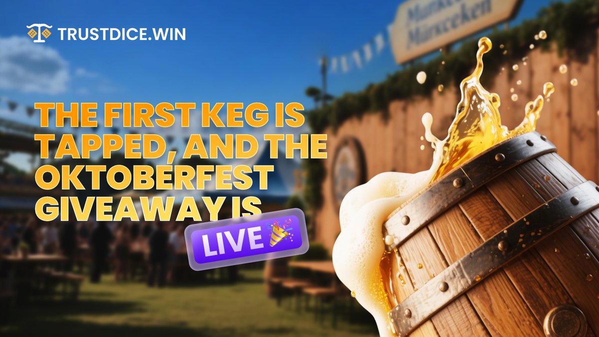 🔥🥨 $1,000 KEGDROP GIVEAWAY? Oh yes. 🍺🎁

The #TDKegdrop is live, and TrustDice is pouring $1,000 worth of prizes across your timeline! 💸 Three lucky winners will snag $100 each!
🎯 Daily stein-fueled challenges
🧠 Oktoberfest trivia to test your wits
🎲 Pure fun, frothy chaos