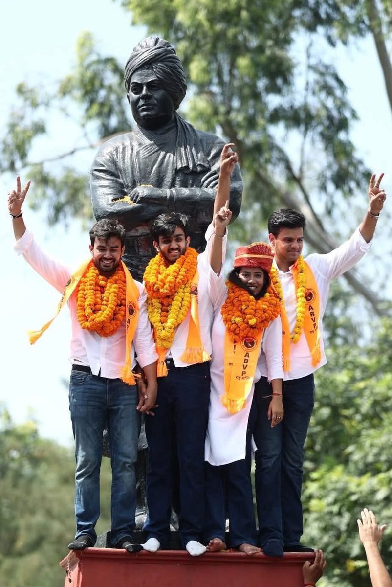 दिल्ली विश्वविद्यालय छात्रसंघ चुनाव में अखिल भारतीय विद्यार्थी परिषद की ऐतिहासिक जीत पर सभी परिषद कार्यकर्ताओं को हार्दिक शुभकामनाएं। <a href="/ABVPVoice/">ABVP</a>