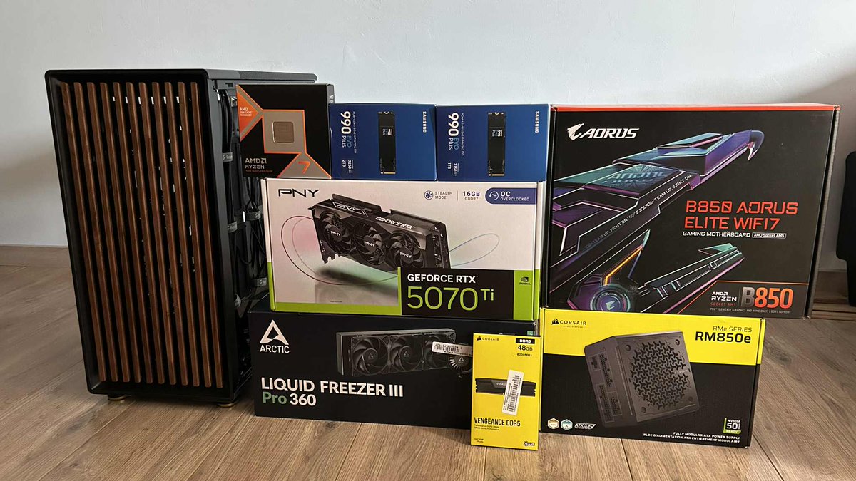 ryd2_r's tweet image. Montage du jour !
7 9800x3D + Rtx 5070 ti dans le boitier Fractal Design North XL
Si vous souhaitez aussi un pc sur mesure n&apos;hésitez pas a me contacter ici : urlr.me/Rz9p2G

#pc #configpc #gamer