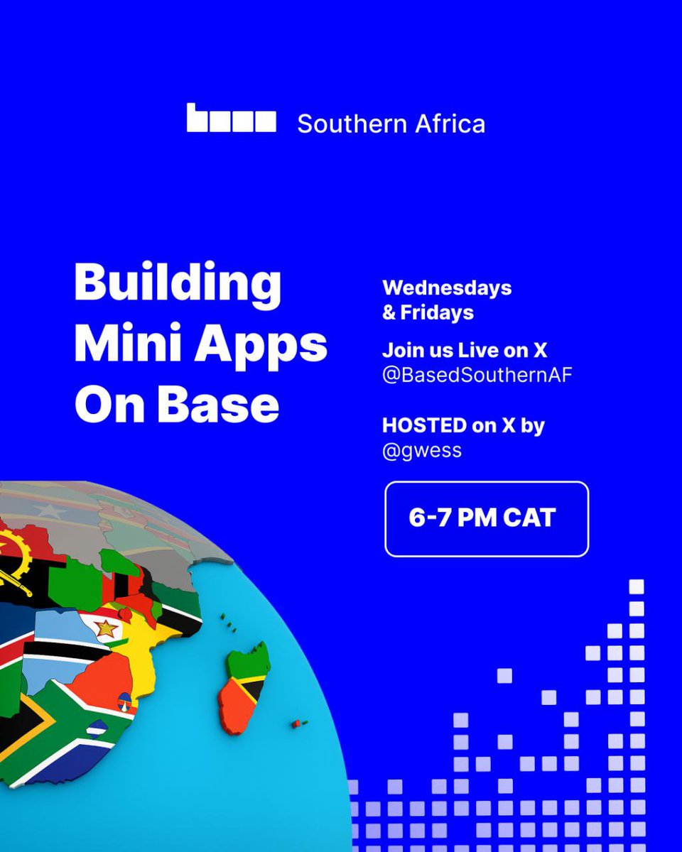 Harare to Gabs; Jozi to CT: builders log in.

We’re shipping mini apps together at 6pm CAT. Tune in.