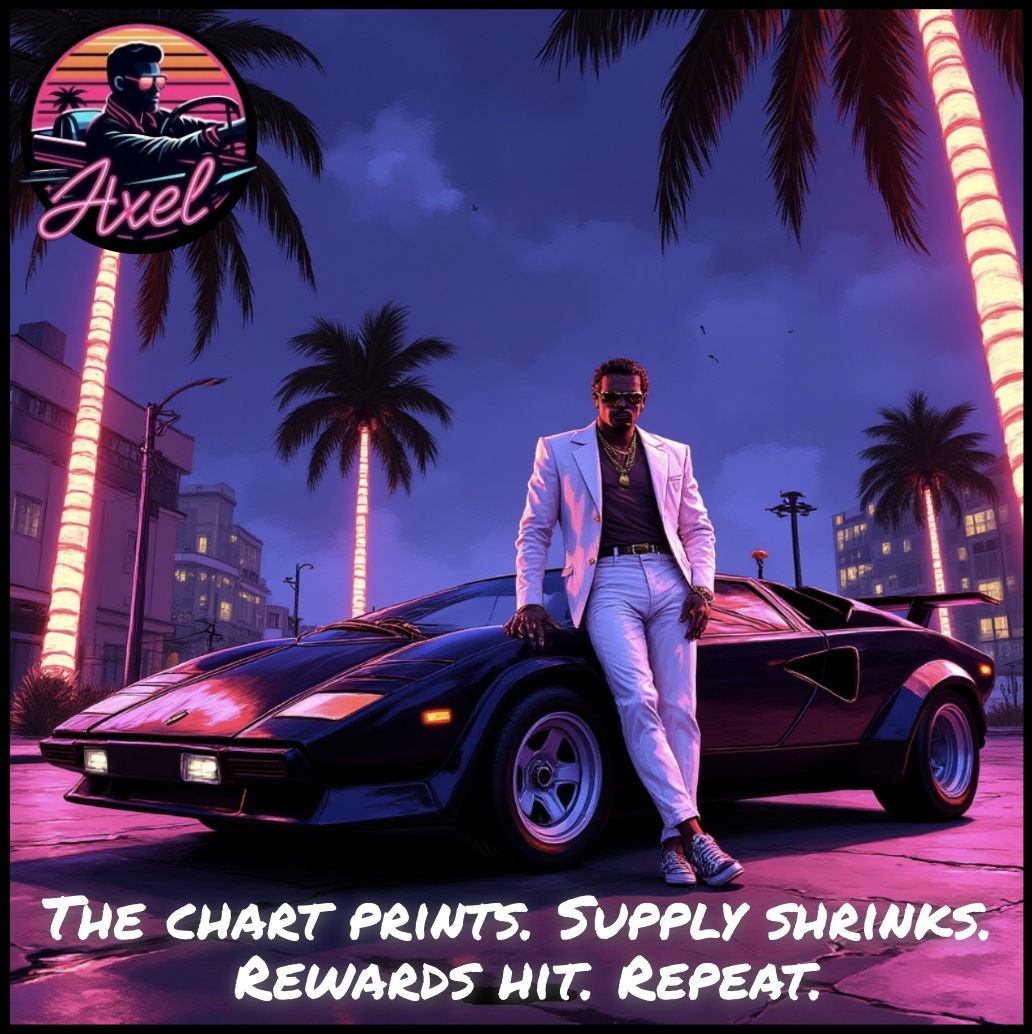 PulseChain was never built for randomness. Richard’s timing isn’t luck, it’s design. The campaign, the silence, the rhythm—it all runs on a clock most can’t read.

And $Axel? Axel is an amplifier. So when PulseChain pumps, Axel compounds and pays its stakers. Each trade spins the