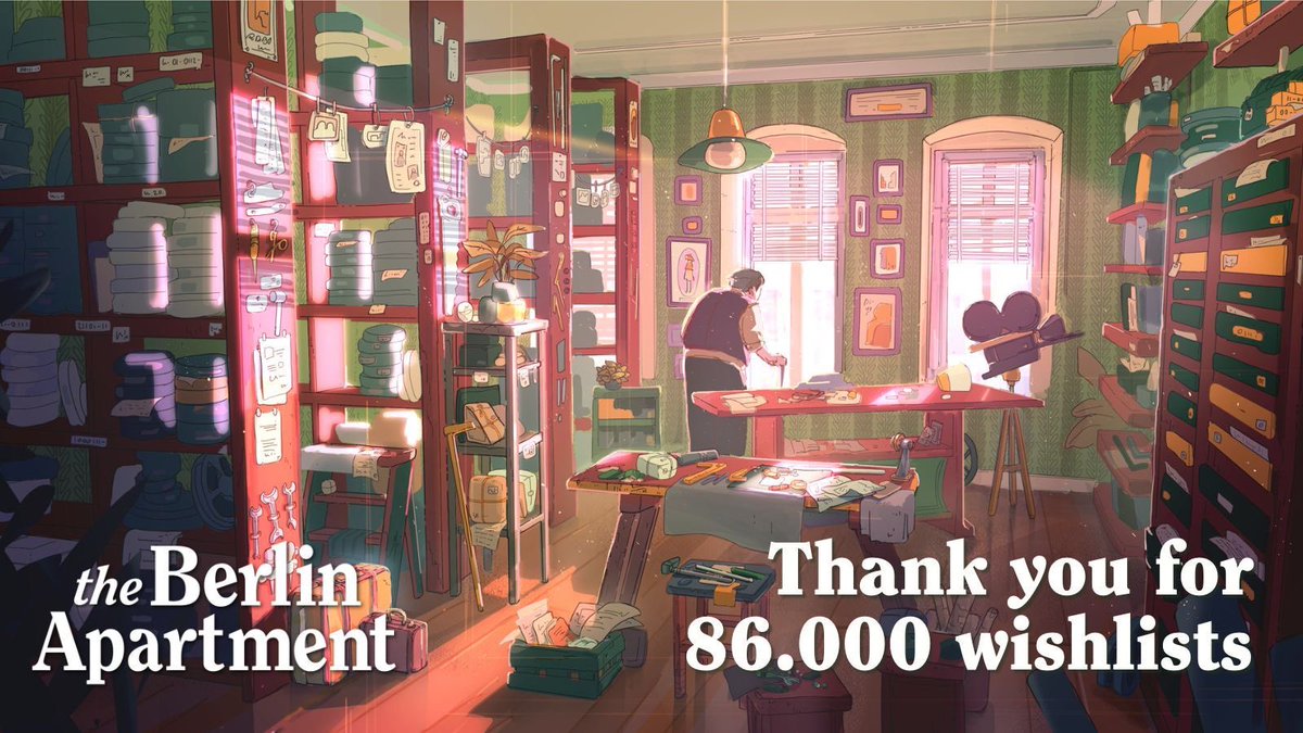 berlinapartment's tweet image. 86,000 wishlists 🎉
Thank you for helping us reach this milestone 💛
Wishlist The Berlin Apartment now and be part of the story: store.steampowered.com/app/2280430/Th…

#BlueBackpack #TheBerlinApartment #IndieGames