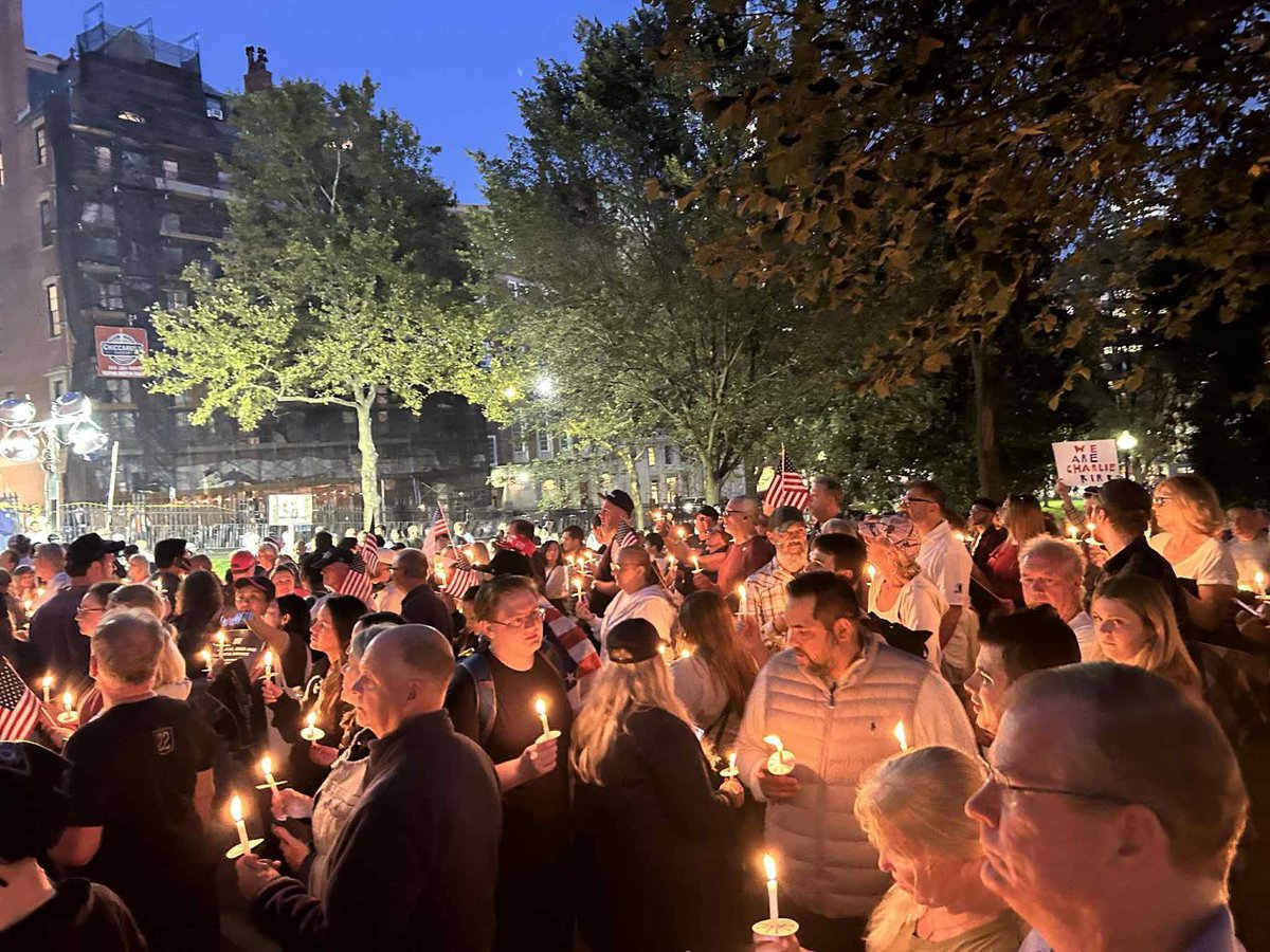 TalkMullins's tweet image. Look at the sea of people in BOSTON coming out for Charlie Kirk. Incredible. Let’s turn this into action and flip all of New England red.