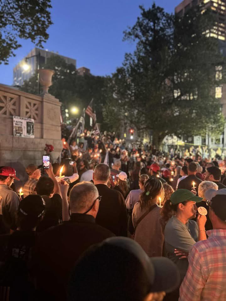 TalkMullins's tweet image. Look at the sea of people in BOSTON coming out for Charlie Kirk. Incredible. Let’s turn this into action and flip all of New England red.