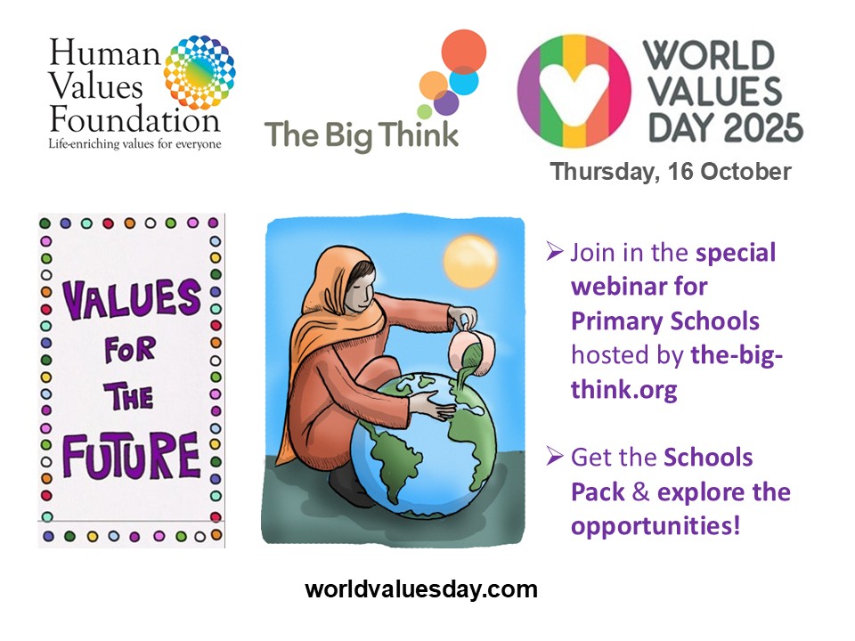 Thursday, 16 October is #WorldValuesDay.
&gt; Bring your #school #values to life - How are they really shaping your pupils' futures?
&gt; Join this FREE webinar at 4pm: t.ly/61KR4.
* Click here for the Assembly &amp; Lesson kit: t.ly/107aO
