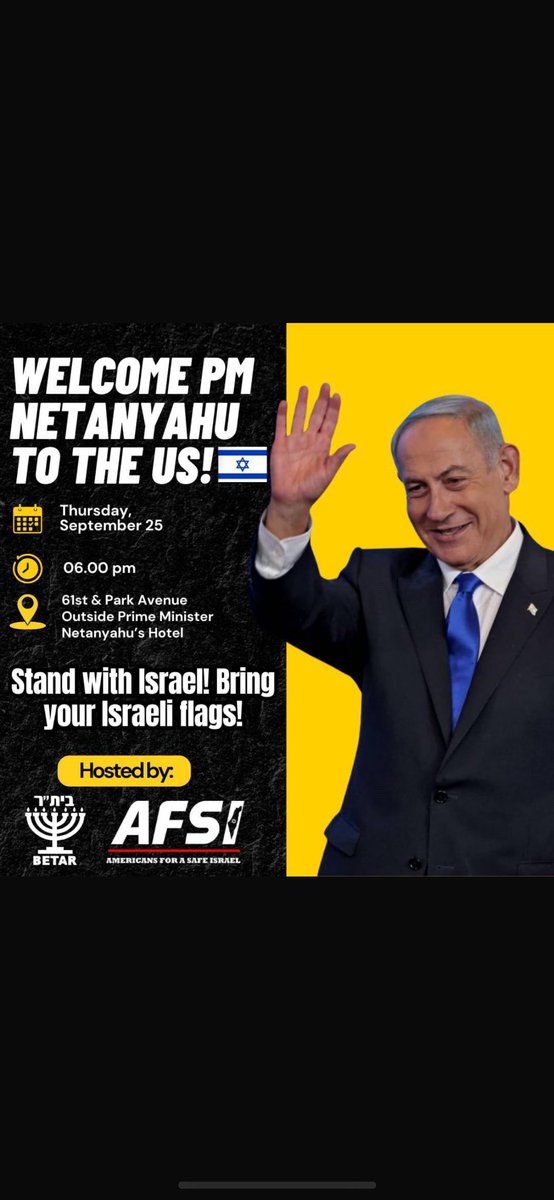 🇮🇱🇺🇸❤️ Welcome Prime Minister Netanyahu to America

The U.S. Jewish community will warmly welcome the leader of the Jewish people.
At a time of rising antisemitism and global threats, Netanyahu stands tall — defending Israel, protecting the Jewish people, and ensuring our voice