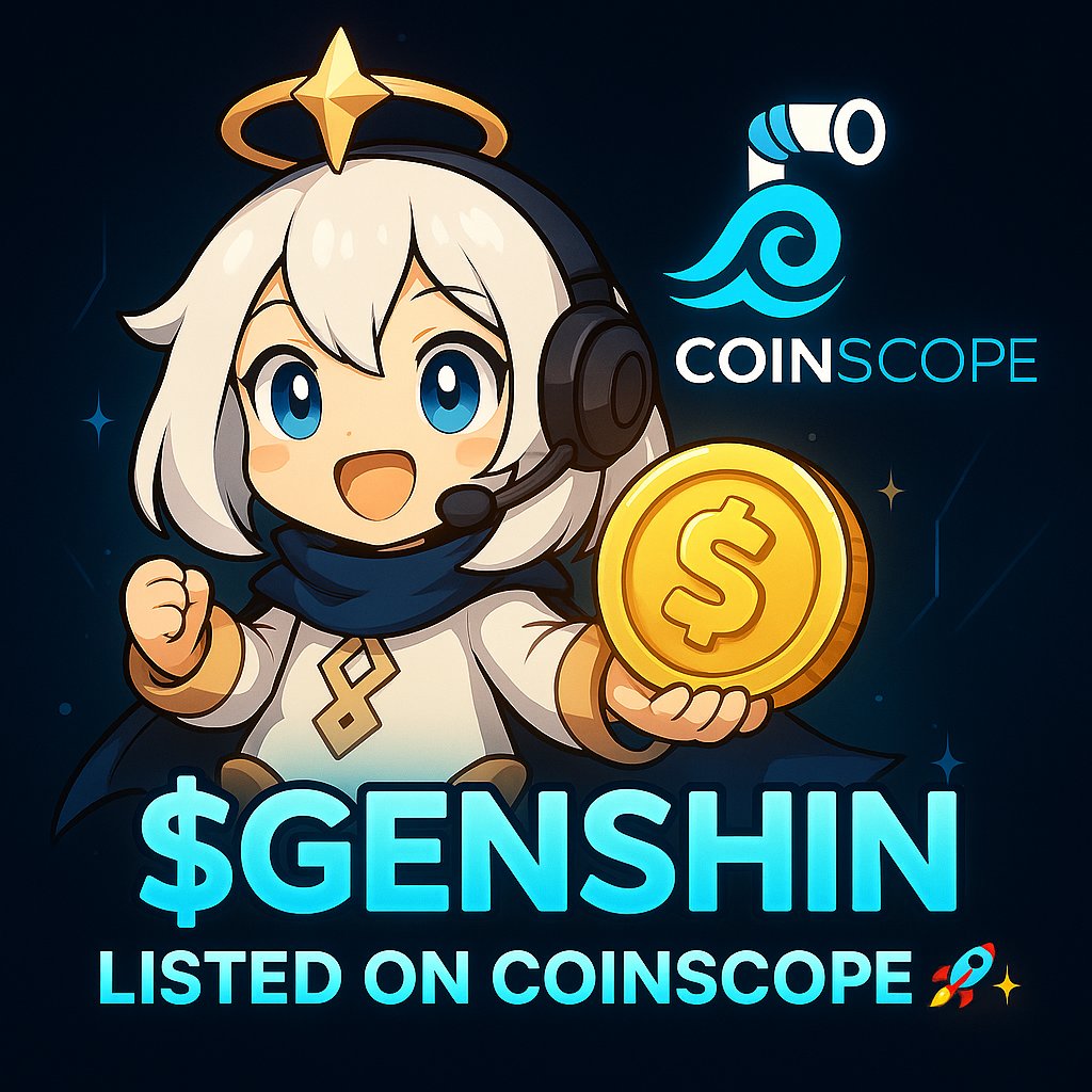 Genshinonsol's tweet photo. 🚀 Big News!
$GENSHIN is officially listed on @coinscopecrypto 🎉✨
We’re leveling up the journey - building stronger and bigger with our amazing community 💜
👉 Check it out:
https://t.co/CXS0zOmswO
#Coinscope #Solana #Web3 #MemeToken #streaming https://t.co/JFyRgIPswr