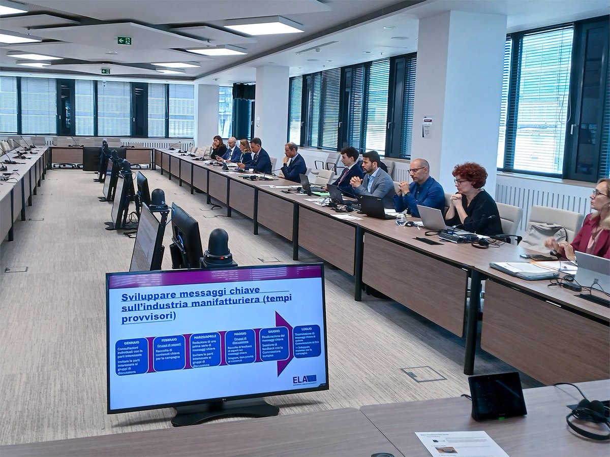 EU_ELA's tweet photo. Working together for fair mobility 🇮🇹🤝🇪🇺

This week, the #EULabourAuthority welcomed a delegation of Italian social partners to strengthen cooperation and explore future initiatives.

💼 Talks focused on #Labourmobility and social security coordination across the EU. https://t.co/FStvfx0xOw
