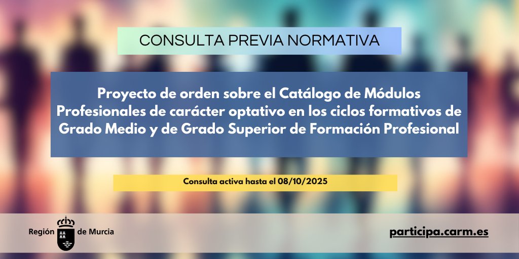 Nueva consulta previa normativa en participa.carm.es | Enlace: consultas.carm.es/index.php/2505………………… |   #participaciónciudadana