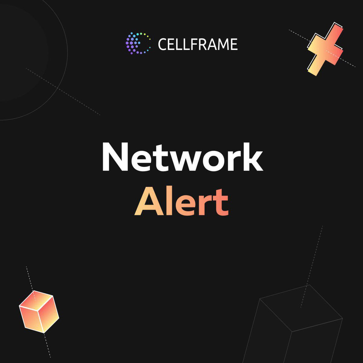 cellframenet's tweet image. Attention! 💡

Due to ongoing maintenance work on the Backbone and KelVPN networks, the bridge (bridge.cellframe.net) website are currently operating in limited mode. We kindly ask you to temporarily refrain from making transactions.
We’ll let you know once the work is…