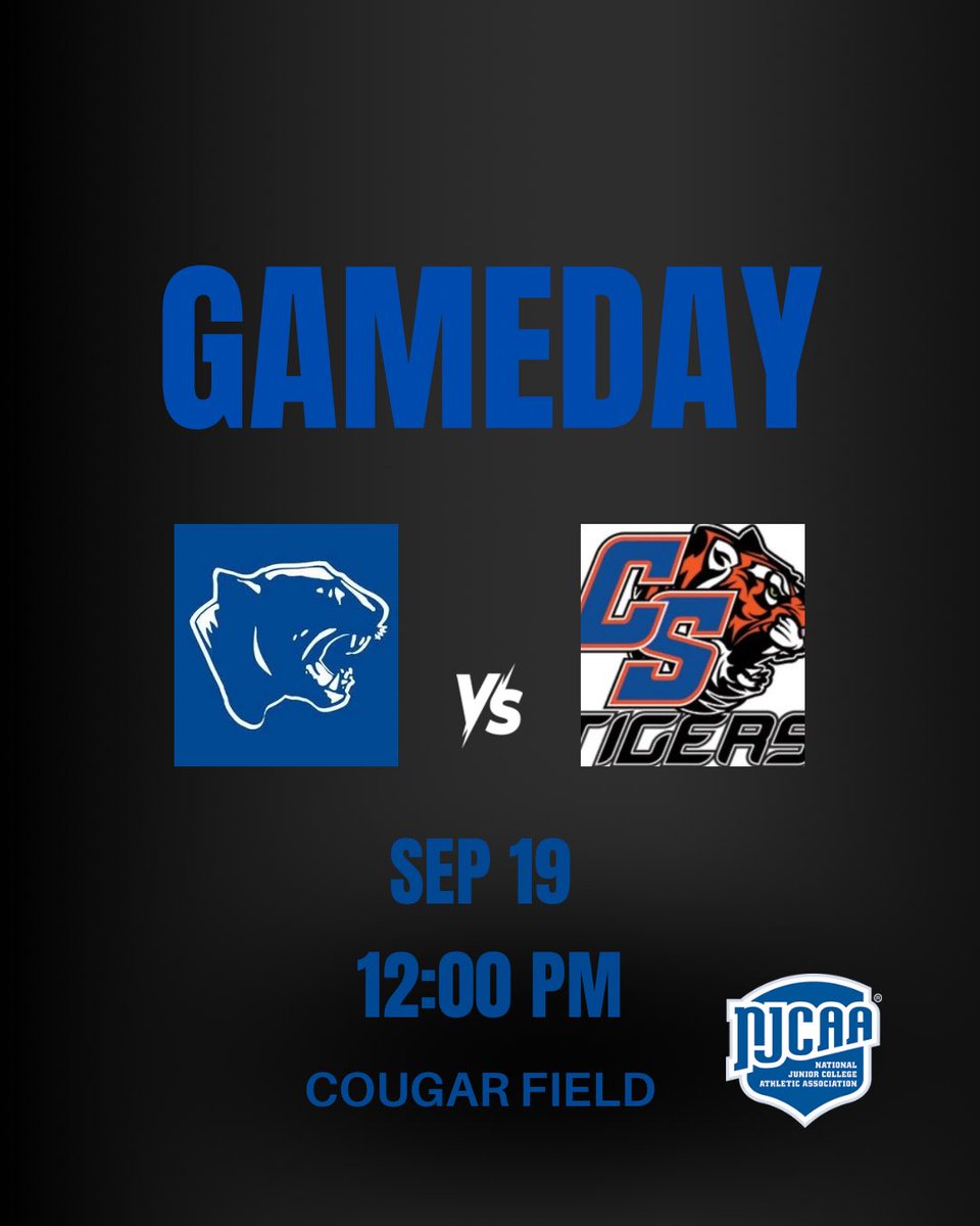 GAMEDAY‼️

🕛 12:00 PM
🆚 Chattanooga State
📍 Cougar Field
