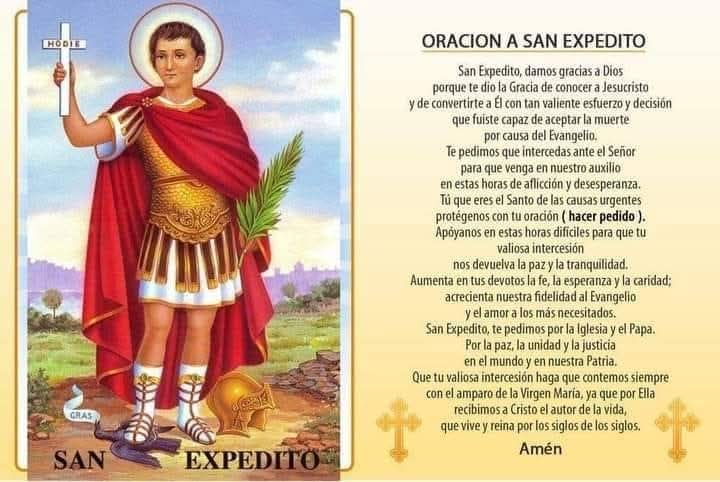 doloresescobar's tweet photo. Ruego a San Expedito,hoy en su día.xlos enfermos,x l causas justas,por Argentina,x
 qué l gobernantes,dejen l egoísmos y peleas y piensen  en el bienestar y trabajo para l gente...

,x los amigos.por mi salud 
X la gente situación de calle,ancianos,niños 

San Expedito Gracias¡ https://t.co/6D6fWCL4X3