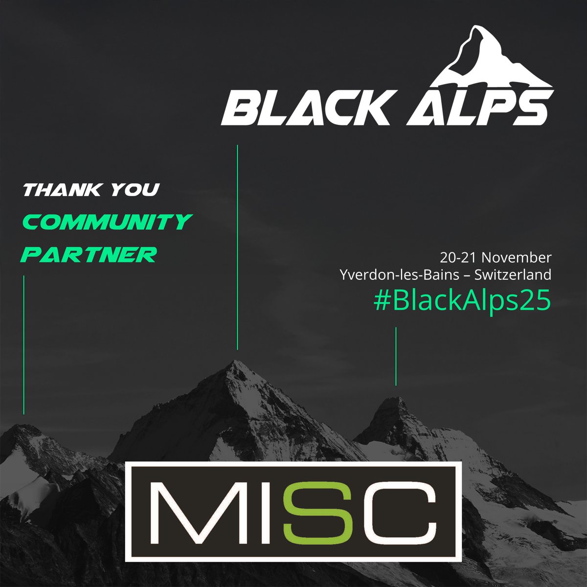 BlackAlpsConf's tweet image. 👬 COMMUNITY PARTNER Announcement
Thrilled to partner with the world-famous magazine @MISCRedac  📗 to provide #BlackAlps25 attendees with high-quality media content
Have a look on the 📖 FULL PROGRAM and grab your 🎟️ TICKET  asap ➡️ blackalps.ch/ba-25/program.…