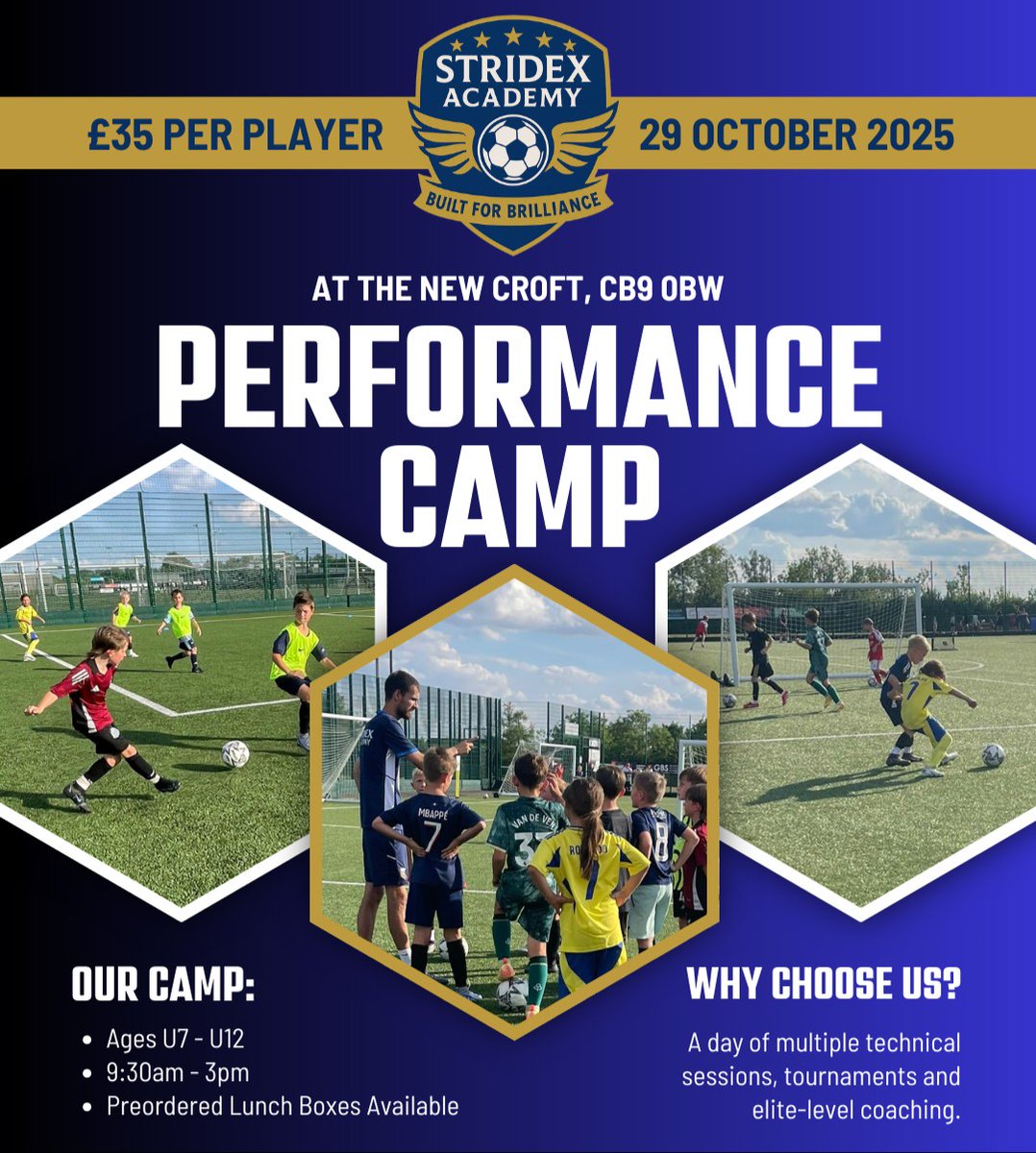 ⚽️ HALF TERM CAMP | We’re really excited to be teaming up with Stridex Academy this October half-term to bring you a brilliant Performance Camp.

👉 Book your place here: thenewcroftfoundation.com/service-page/s…

📩 For more info, email: alex@stridexacademy.co.uk