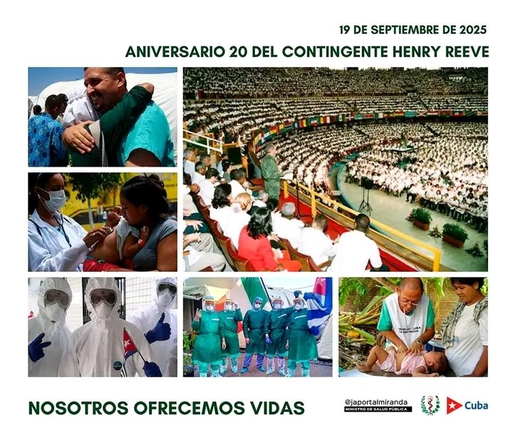 DraRosarioE's tweet photo. Veinte años de entrega sin frontera
Dos décadas atrás nació en La Habana el Contingente Internacional Especializado en Situaciones de Desastres y Graves Epidemias “Henry Reeve”, una fuerza que muy pronto trascendería geografías y banderas.
#LaHabanaViveEnMí 
#LaHabanaEsSalud https://t.co/91wxPoqXJP