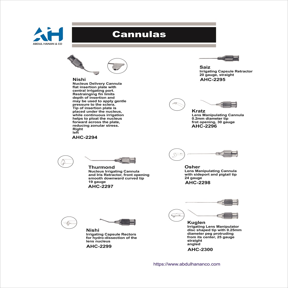 AbdulHananCo's tweet image. #Cannulas,
Abdul Hanan &amp;amp; Company manufactures #ophthalmic #surgical #instruments. #buyers can contact me for more information.
Email: abdulhanancompany@gmail.com
abdulhananco.com
#abdulhanancompany
#ophthalmology #ophthalmologist #eyesurgery #eye #medicaldevices
#طب_العيون