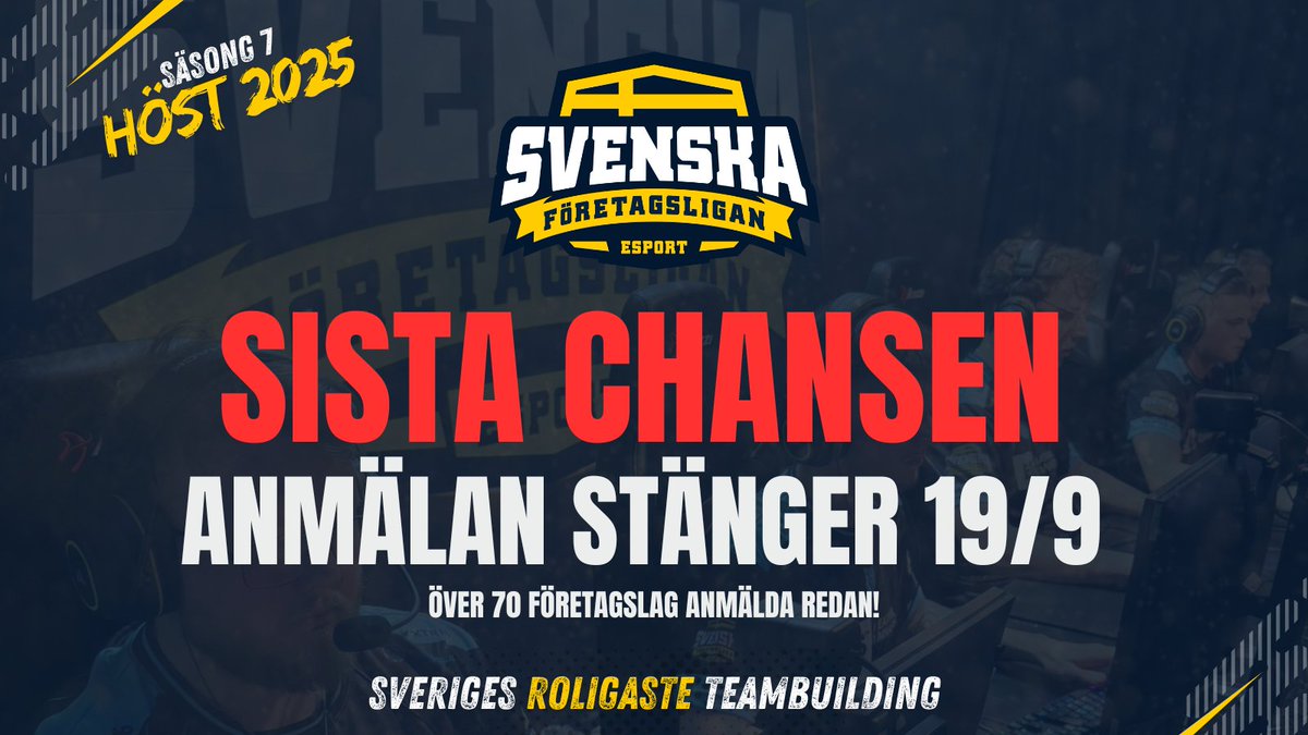 ✨ SISTA CHANSEN! ✨

Idag stänger anmälan för höstsäsongen i Svenska Företagsligan - Sveriges roligaste teambuilding.

Anmäl ert lag här: publiclir.se/nyheter/sfl-ho…

Se vårens upplaga här: youtube.com/shorts/eHFc2Pc…