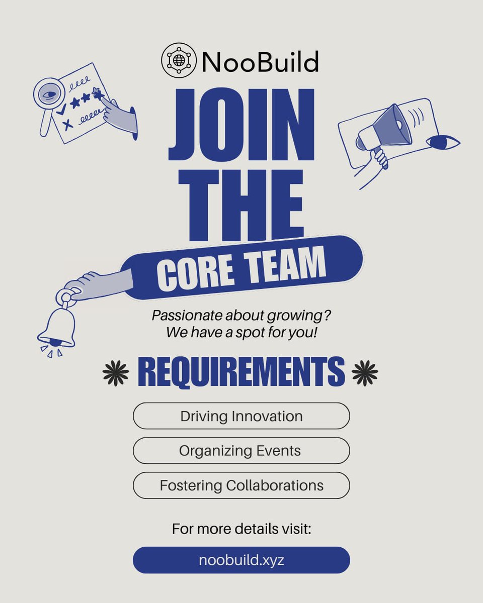 NooBuild_Tech's tweet image. 🚀 NooBuild Core Team Applications Open!
NooBuild – where noobs build to become pros 💡
We’re a 2000+ strong student-led tech community, and now it’s your chance to be part of the Core Team!
📅 Deadline: 10 Oct 2025 ✨
🔗 Apply now: luma.com/86kg23v9
