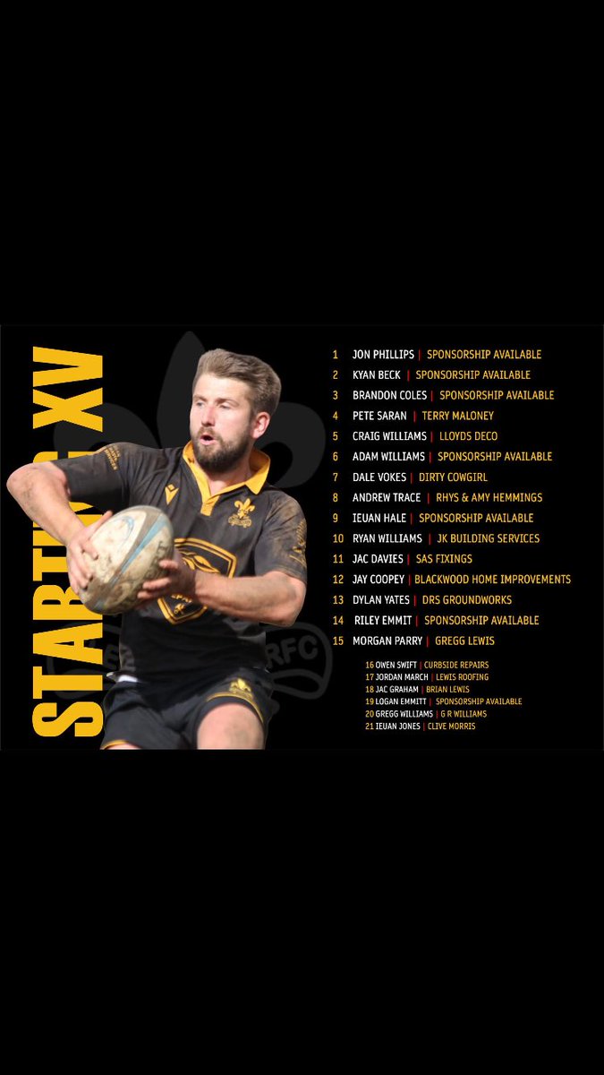 Tomorrow we host <a href="/GwernyfedRFC/">Gwernyfed RFC</a> in our first home game of the season. Let’s get down to Trelyn Park and support the boys⚜️⚜️⚜️⚜️