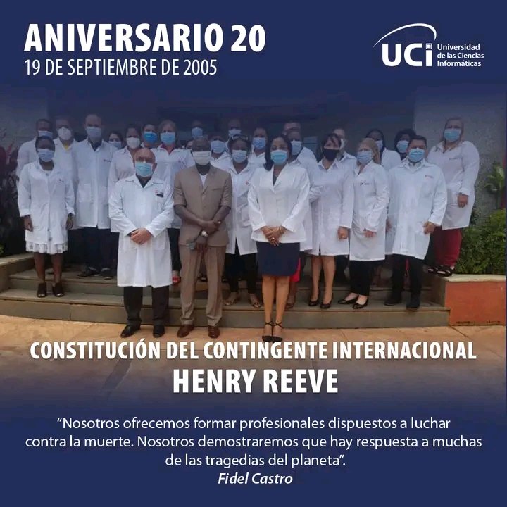 #Cuba celebra hoy el aniversario 20 del Contingente Internacional de Médicos Especializados en Situaciones de Desastres y Graves Epidemias "#HenryReeve", dando ejemplo de humanismo en el mundo.                       #CubaPorLaVida.               #CubaPorLaSalud      <a href="/Educ_PalmaS/">Dirección General de Educación Palma Soriano Stgo</a>