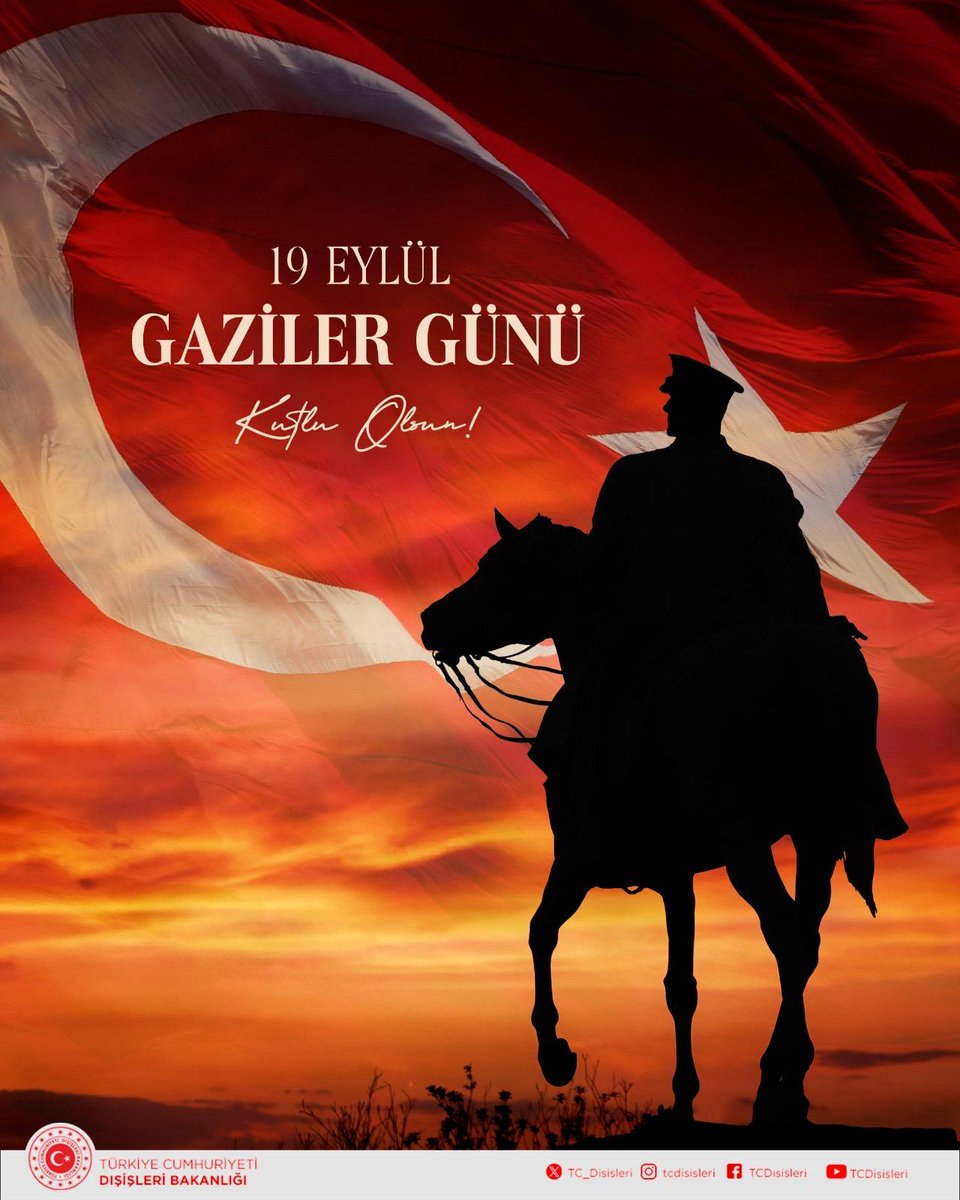 19 Eylül Gaziler Günü vesilesiyle, başta Ulu Önder Gazi Mustafa Kemal Atatürk olmak üzere tüm kahramanlarımızı saygı ve minnetle anıyoruz.