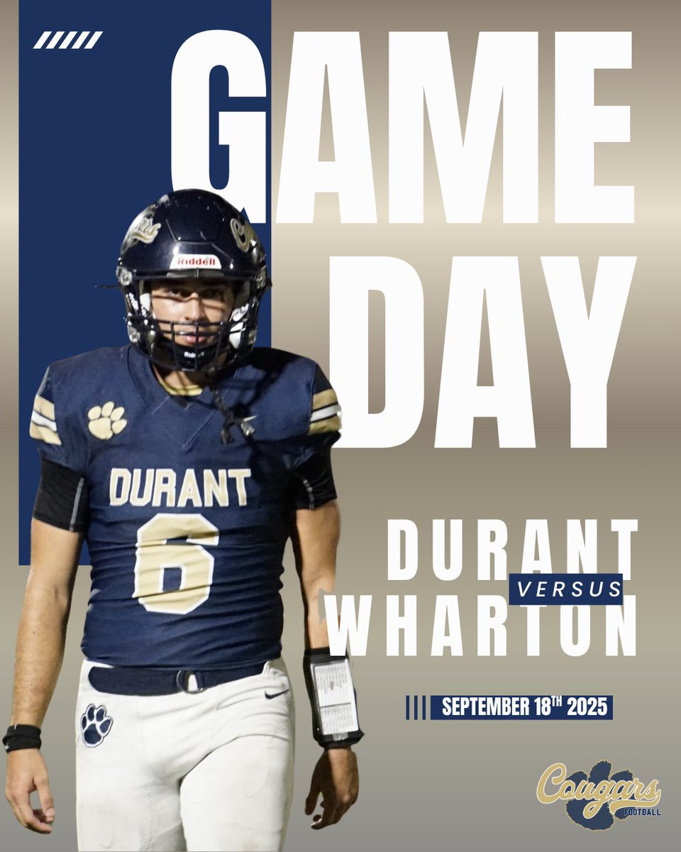 Claybo Varnum (@claybocoach) on Twitter photo Ticket link: gofan.co/app/school/FL5…
Kickoff: 7:30 PM at Ron Frost Athletic Complex
Uniform: 🔵⚪️
<a href="/DOORANTFOOTBALL/">Durant Football</a>
#CougarsForever Ticket link: gofan.co/app/school/FL5…
Kickoff: 7:30 PM at Ron Frost Athletic Complex
Uniform: 🔵⚪️
<a href="/DOORANTFOOTBALL/">Durant Football</a>
#CougarsForever