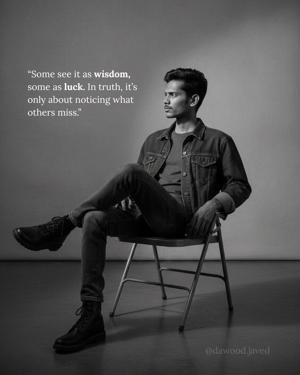 dawoodbinjaved's tweet photo. "Some see it as wisdom, some as luck. In truth, it’s only about noticing what others miss." 👀

#Inspiration #Success #Manifestation https://t.co/qbYPZkh2Ep
