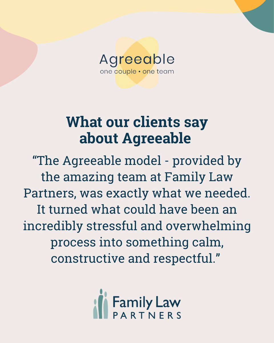 Calm, constructive and respectful.

That’s how a client described using Agreeable, our service helping couples navigate separation positively.

Contact us to find out more: familylawpartners.co.uk/contact-us

#FamilyLawPartners #Agreeable #FamilyLawUK