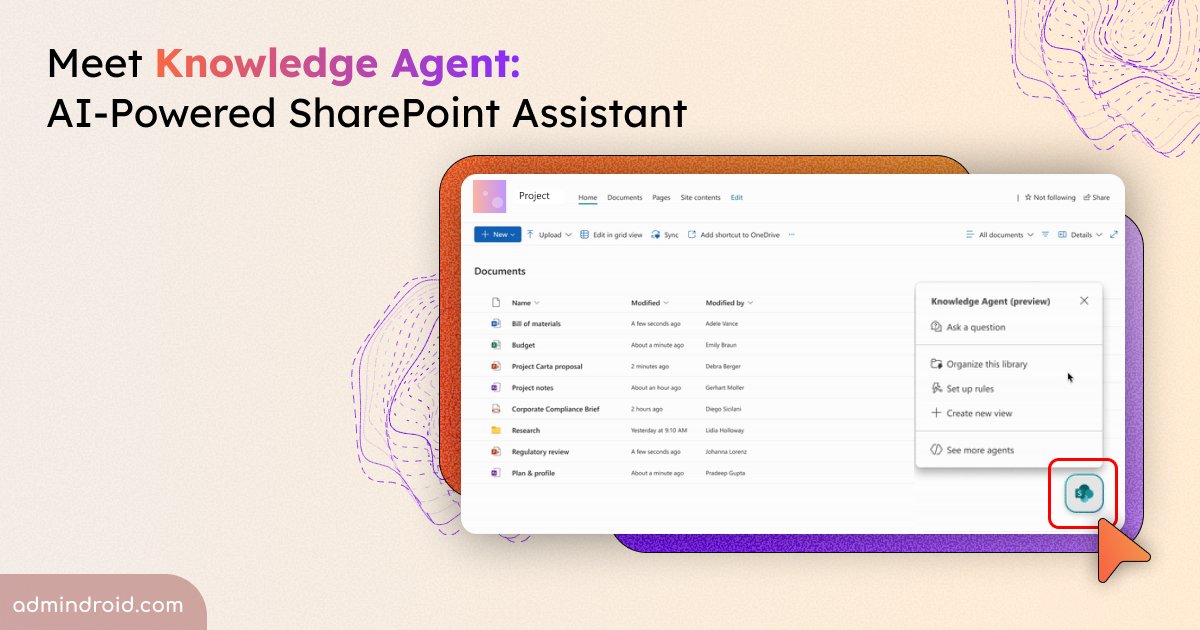 Microsoft’s Knowledge Agent (Preview) is here for #SharePoint

It enriches metadata, fixes broken links, detects gaps &amp; helps Copilot deliver accurate answers. Think of it as your AI-powered content curator! Learn more:
blog.admindroid.com/discover-knowl…

#Microsoft365 #AdminDroid #AI