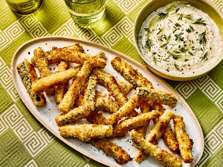 4j49_'s tweet photo. 🥒 Baked Zucchini Fries + Herby Feta Dip
Golden, crunchy zucchini fries meet a fragrant thyme &amp; dill feta-yogurt dip. So good, you’ll want to dunk everything in it!
#ChicEats #HealthyIndulgence #ZucchiniFries #SeriousEats https://t.co/rExHmEm6p1