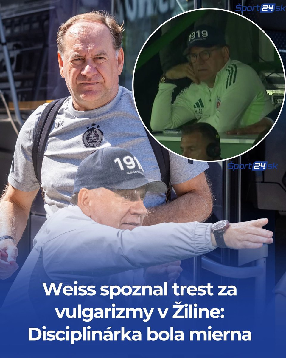 Tréner Weissa opäť riešila disciplinárka SFZ a nezaobišlo sa to bez trestu 🤨  Viac uvidíte 👉 sport24.pluska.sk/futbal/weiss-s…? sport24.pluska.sk/futbal/weiss-s…