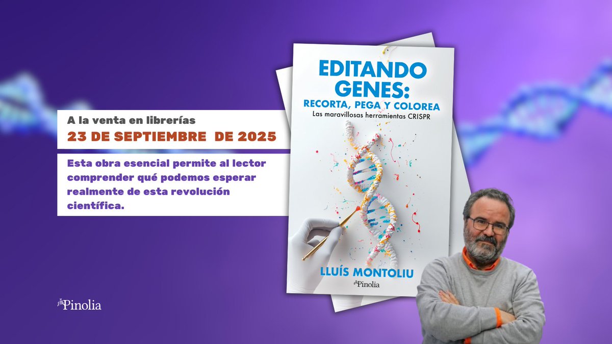 Lluis Montoliu, investigador pionero en la implementación de las herramientas CRISPR en España, nos guía por la revolución genética que cambiará la medicina y la sociedad. Un libro para entender su potencial, sus límites… y sus dilemas éticos.

📘 A la venta el 23 de septiembre.