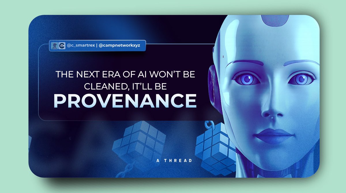 c_smartrex's tweet photo. . @campnetworkxyz posted something that hits right at the heart of where AI is heading…the data drought is real, and Google DeepMind’s latest attempt to fix it shows why provenance matters more than ever.

DeepMind researchers are trying to rewrite “unsafe” data into something usable, basically recycling old datasets so models can keep training. 

The problem? Cleaning up data doesn’t magically solve ownership.

 A rewritten dataset might look safe, but it still leaves unanswered questions: who owns the original, were creators ever paid, and can anyone actually enforce licensing terms once that data is fed into AI?

Studies already predict that by 2026–2032, AI will have fully consumed all human-generated text. 

So the real bottleneck isn’t quantity, it’s rights. Without transparent, auditable datasets, disputes and lawsuits are inevitable.

This is where Camp flips the script. Instead of patching up data after the fact, it starts at the source: on-chain IP registration, machine-readable provenance, and automatic royalty routing whenever data is used to train AI. 

That means creators don’t just get acknowledged they get paid.

The question for AI is shifting fast from “Can you generate it?” to “Can you prove you were allowed to?” 

And the future of AI-native IP won’t be cosmetically cleaned, it’ll be provenanced.

Only on Camp.

Post sponsored by : @Mango_Nigeria
