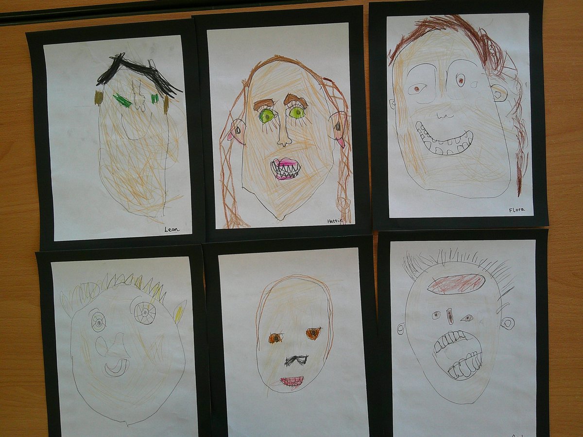 Owl class have been drawing self-portraits this week.