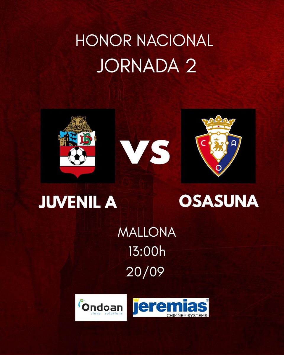 DanokBatClub's tweet photo. 📌 ASTEBURUKO PARTIDAK

💪 El Juvenil A recibe a Osasuna en su primer partido en Mallona https://t.co/rzxk5PU4lP