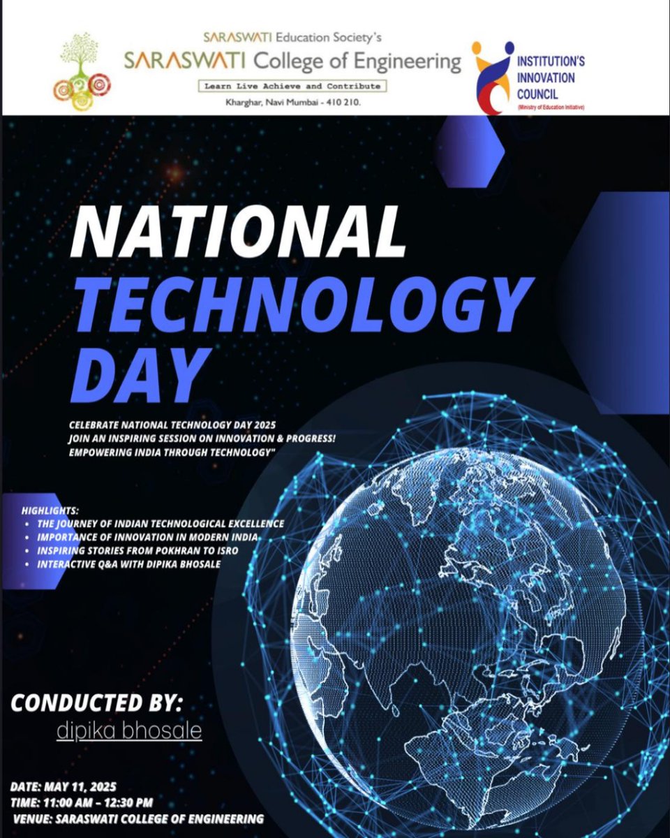 SCOE_Kharghar's tweet image. "National Technology Day”, was celebrated on 11th May 2025 by organizing a comprehensive workshop on Full Stack Development conducted by department of Computer Engineering covering both front end and back-end technologies.
.
#SCOE #nationaltechnologyday #fullstackdevelopment